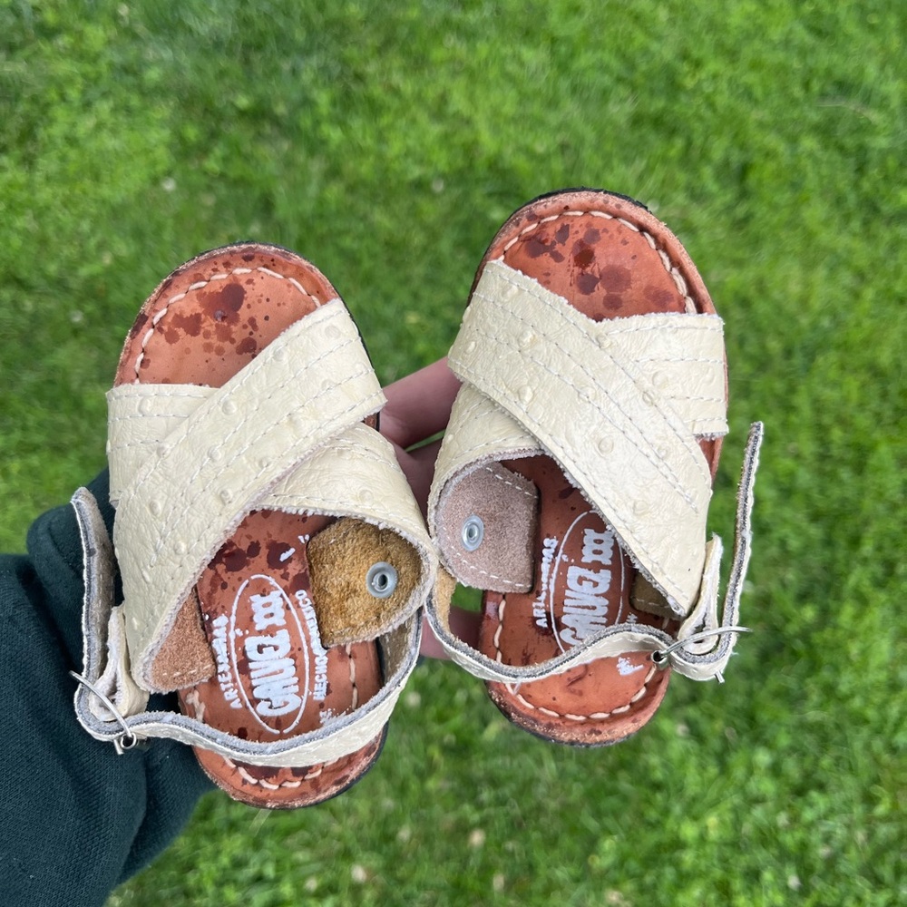 Mexican style Beige infant huaraches